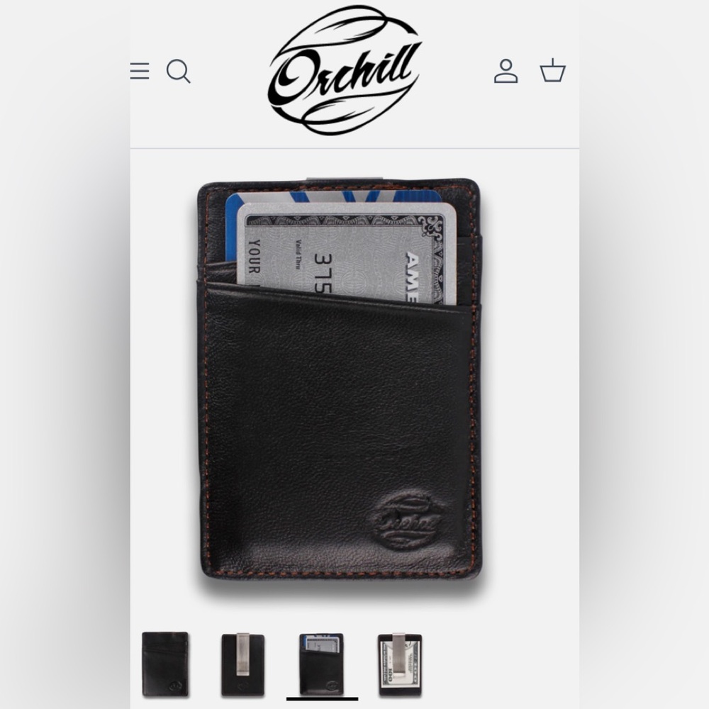 NIB - Orchill Boreal Black Leather Cardholder/Moneyclip - Picture 3 of 5